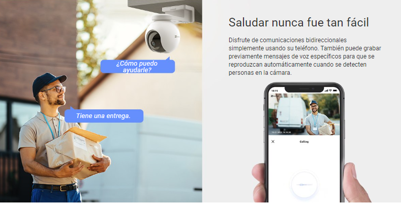 Ezviz Cámara de Batería Recargable 4G Compatible con Panel Solar / Seguimiento Inteligente / Visión Nocturna a Color / Detección humana / Exterior Con Protección IP65