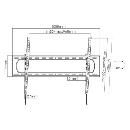 MANHATTAN Soporte para Pantallas de 37"-70" montaje en pared / Soporta hasta 50 Kg / Diseño ultra delgado / Instalación Fija
