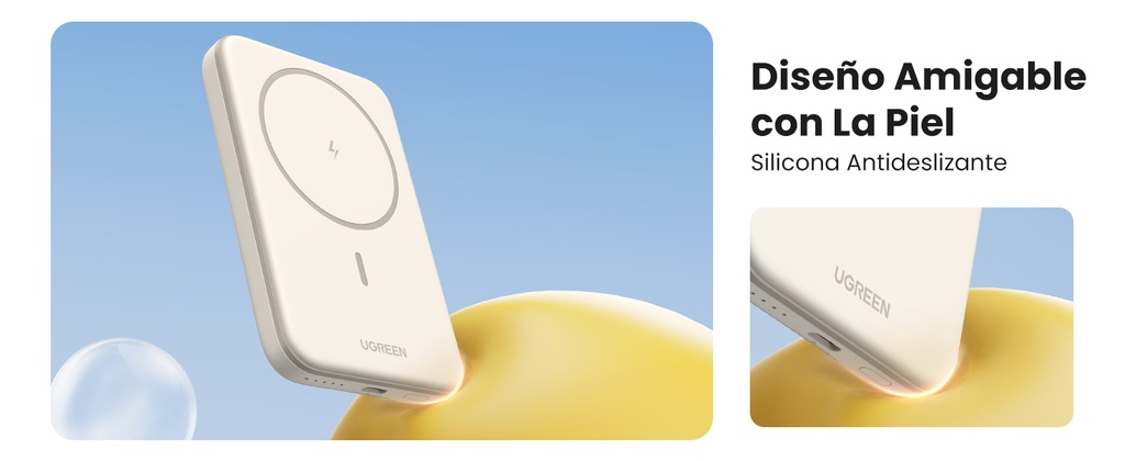 Power Bank MagSafe de 5000mAh | 15W | Carga Inalámbrica y por Cable USB-C | Sistema de Protección Inteligente | Tecnología de Carga Rápida | Ultra Delgado | Ultra ligero | Compatible con iPhone 15/14/13/12 | Color Beige.