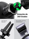 Soporte de Celular para Automóvil en Rendija de Ventilación / Sistema de Gravedad / Rotación de 360° /Ángulo Múltiple / Almohadillas de Goma Antideslizantes / Amplia Compatibilidad con dispositivos de 4'' a 7'' / Color Negro