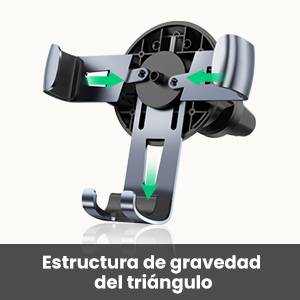 Soporte de Celular para Automóvil en Rendija de Ventilación / Sistema de Gravedad / Rotación de 360° /Ángulo Múltiple / Almohadillas de Goma Antideslizantes / Amplia Compatibilidad con dispositivos de 4'' a 7'' / Color Negro