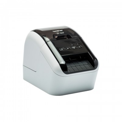 Impresora de etiquetas Brother QL800, térmica directa, USB, imprime etiquetas de papel de hasta 2.4 pulgadas de ancho y hasta 93 etiquetas/minuto