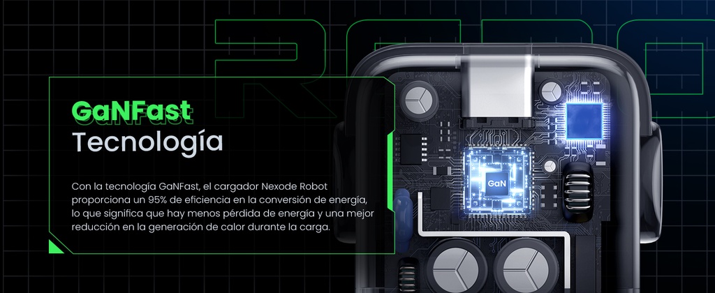 UGREEN Cargador Mini GaNRobot 30W serie Nexode | 1 USB-C de Carga Rápida | Tecnología GaN II | Multiprotocolo PD/QC/SCP/FCA | Carga Inteligente | Pantalla LED | Zapato Magnético Extraíble | Color Negro.