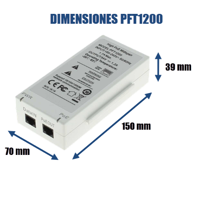 Dahua Inyector Hi-Poe Midspan Gigabit / Soporta PoE|PoE+|Hi-PoE 60 Watts para PTZ / Indicadores Led de Status