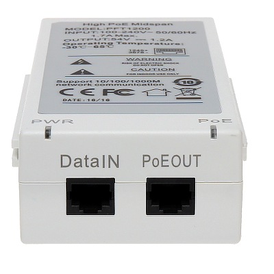 Dahua Inyector Hi-Poe Midspan Gigabit / Soporta PoE|PoE+|Hi-PoE 60 Watts para PTZ / Indicadores Led de Status