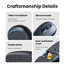 UGREEN Mouse Inalámbrico 2.4G 800/1200/1600/2400 DPI / Función de 3 botones / Alcance 10m / Silencioso / Ergonómico / Anti-caída y Anti-interferencias / Color Midnight Blue / Batería Alcalina AA (incluida).