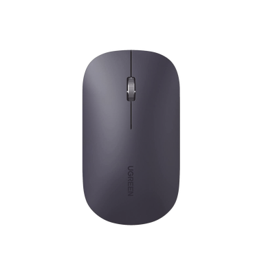 UGRENN Mouse inalámbrico 2.4 GHz | Ultra Delgado y Silencioso | DPI 1000/1600/2000/4000 (Ajustable) | Alcance 10m | Scroll de Aluminio | Adaptable a diferentes superficies | Diseño suave al tacto | Contiene Receptor USB | Color Negro.