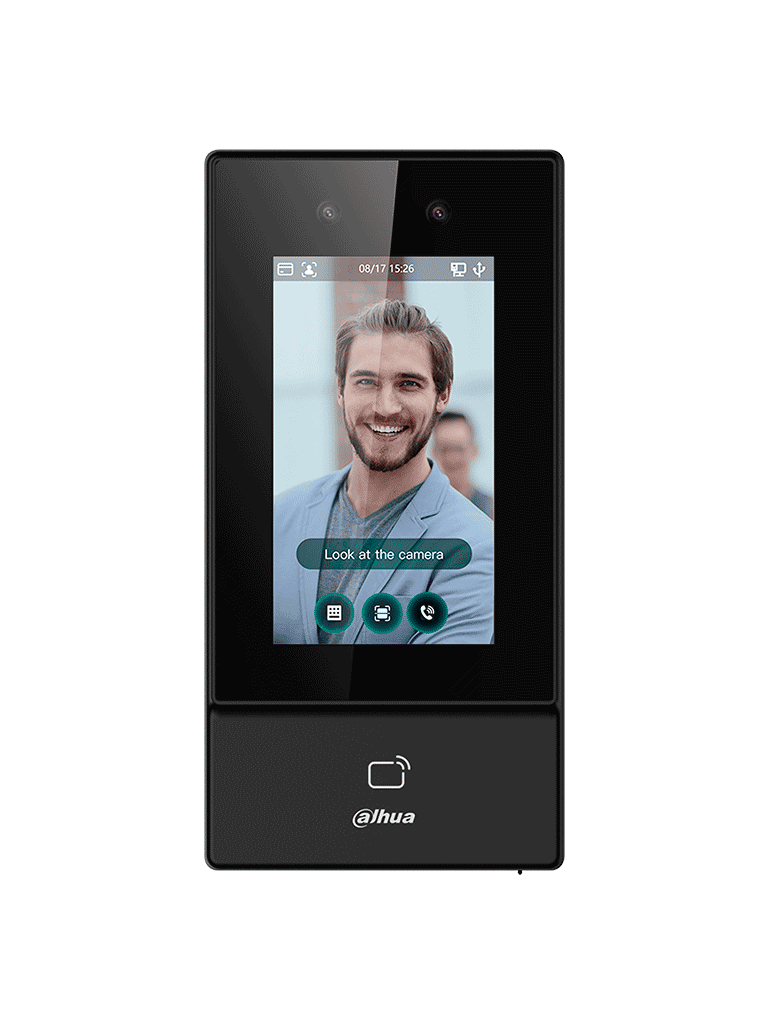 Dahua Control de Acceso para Exterior con Reconocimiento Facial / 6000 Usuarios, Rostros y Passwords/ 10,000 Tarjetas ID/ 50 Admin/ 300,000 Registros / IP65