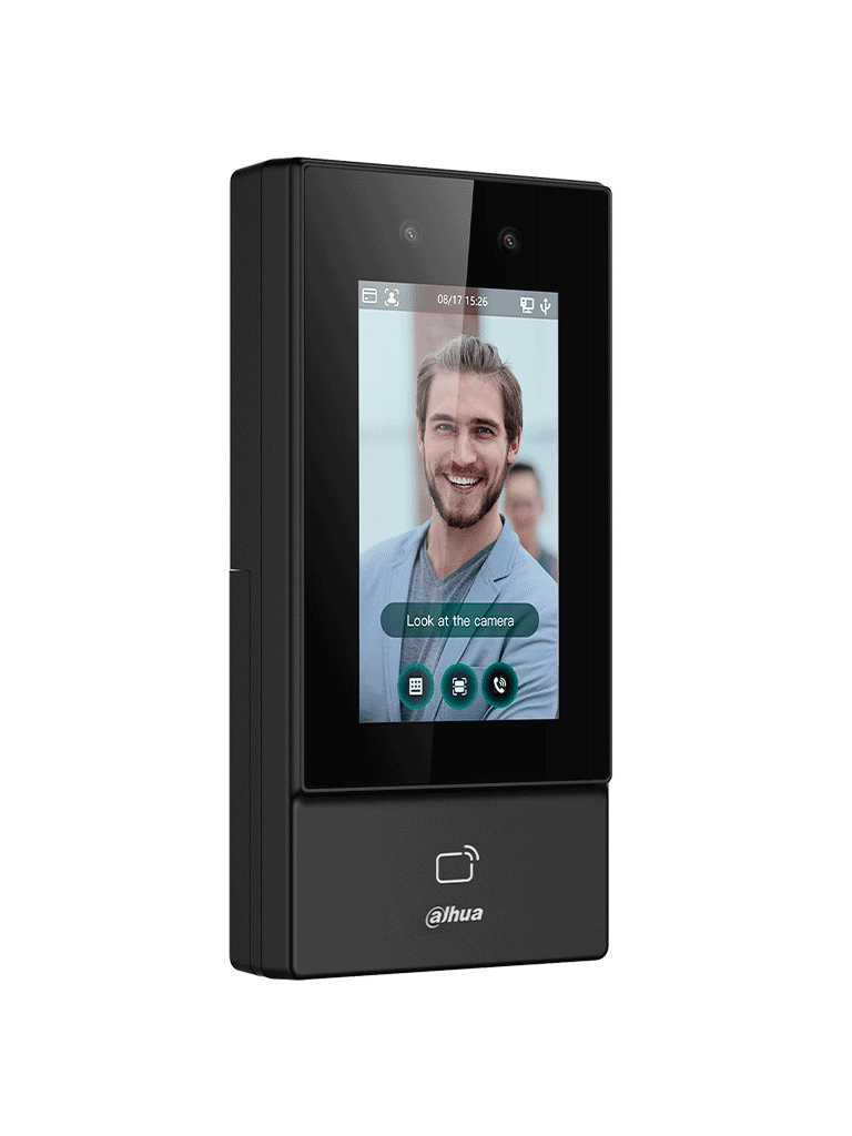Dahua Control de Acceso para Exterior con Reconocimiento Facial / 6000 Usuarios, Rostros y Passwords/ 10,000 Tarjetas ID/ 50 Admin/ 300,000 Registros / IP65