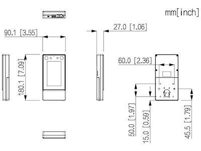 Dahua Control de Acceso para Exterior con Reconocimiento Facial / 6000 Usuarios, Rostros y Passwords/ 10,000 Tarjetas ID/ 50 Admin/ 300,000 Registros / IP65