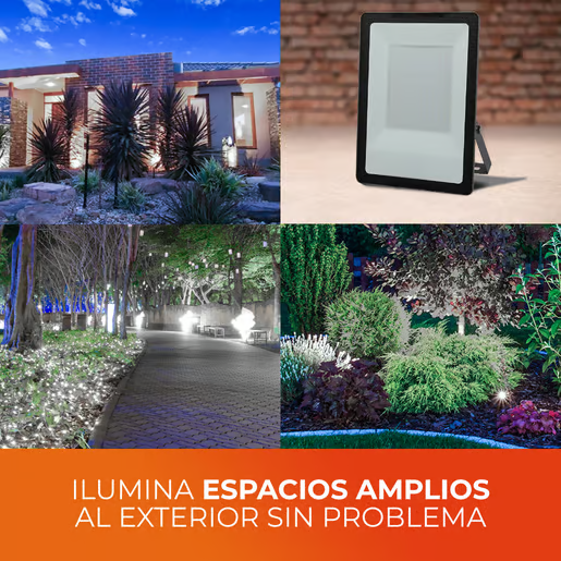 Reflector Led Tecnolite Negro Exterior 100W, 6500K, 8000lm