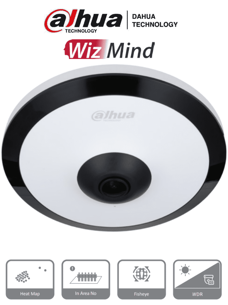 Cámara IP FishEye 5Mpx WizMind IR 10Mts Micrófono