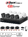 Dahua Kit 4ch cámaras 1Mpx, ángulo 93°, hasta 5 canales IP, SMD Plus, búsqueda de humanos y vehículos