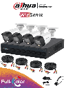 Dahua Kit 4 Canales Full Color 2 Mpx / WizSense / Búsqueda de Humanos y Vehículos