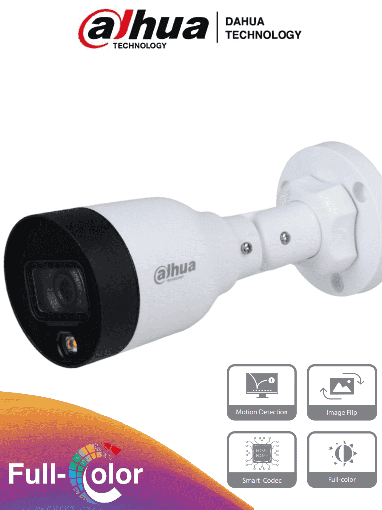 Dahua Cámara IP Bullet 4Mpx ángulo de visión 104°, micrófono integrado, PoE, WDR real, para exteriores