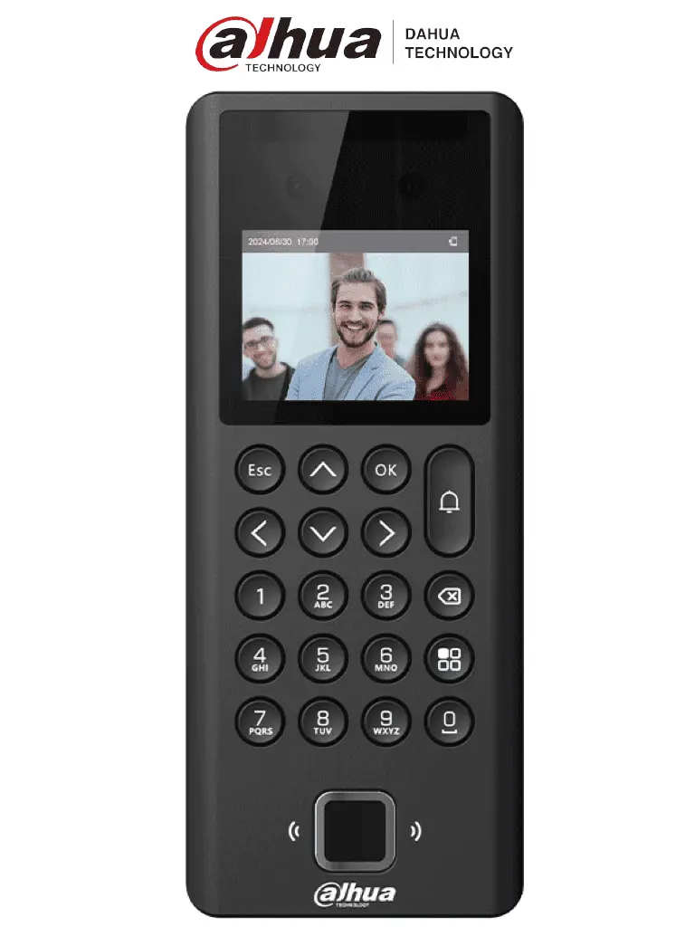 Dahua Control de Acceso y Asistencia con Reconocimiento Facial / pantalla 2.4" / 1,000 rostros, usuarios y contraseñas / 3,000 tarjetas Mifare y huellas / 50 administradores / 100,000 registros / 99.99% de precisión