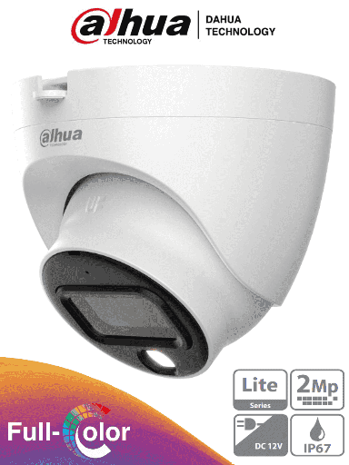 [DH-HAC-HDW1209TLQN-A-LED] Cámara Domo CVI 2 Mpx FullColor Micrófono