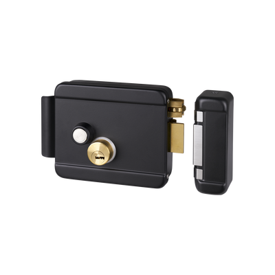 [BL-ACCESSRIMB]  ACCESSPRO Cerradura Eléctrica con Botón de Salida / Incluye Llave / Exterior / Derecha / Color Negro