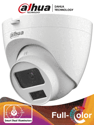 [DH-HAC-HDW1500CLQN-IL-A] Dahua Cámara HDCVI Domo 5Mpx FullColor / 106° Apertura / Micrófono