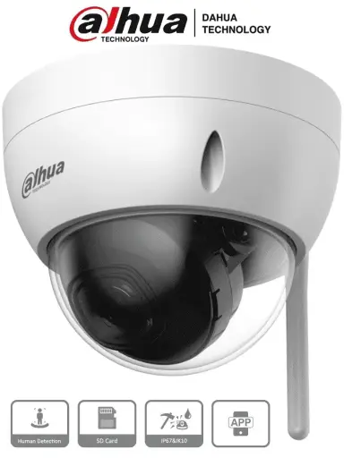[DH-IPC-HDBW1230DE-SW] Dahua Cámara IP Domo Wifi 2Mpx Antivandálica detección de humanos