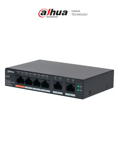 [DH-CS4006-4ET2ET-60] Dahua Switch PoE Administrable / 4 PoE 10/100 / 2 Ptos Uplink Gigabit / 65 W PoE / DoLynk Care