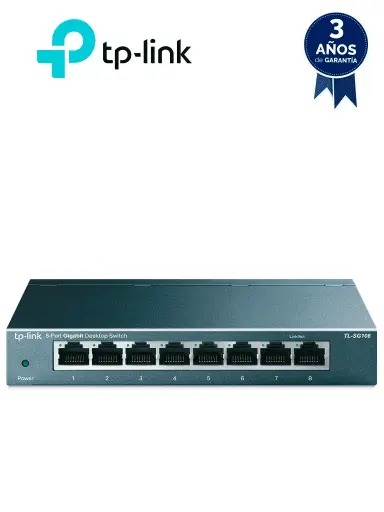 [TL-SG108] TP-Link Switch Gigabit no administrable de 8 puertos 10/100/1000 Mbps