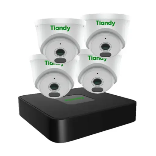 [PAQ4DAKR3104NOVF] Tiandy Paquete NVR 4CH PoE / 4 Cámaras Domo 2Mpx AnalogKiller / NO ONVIF