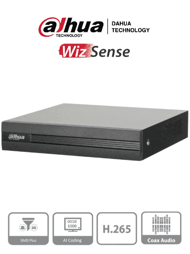 [DH-XVR1B08H-I] Dahua DVR 8Ch 5Mpx Lite / Soporta 8Ch + 4IP, o 12IP / Detección de humanos y vehículos / Disco duro hasta 16TB